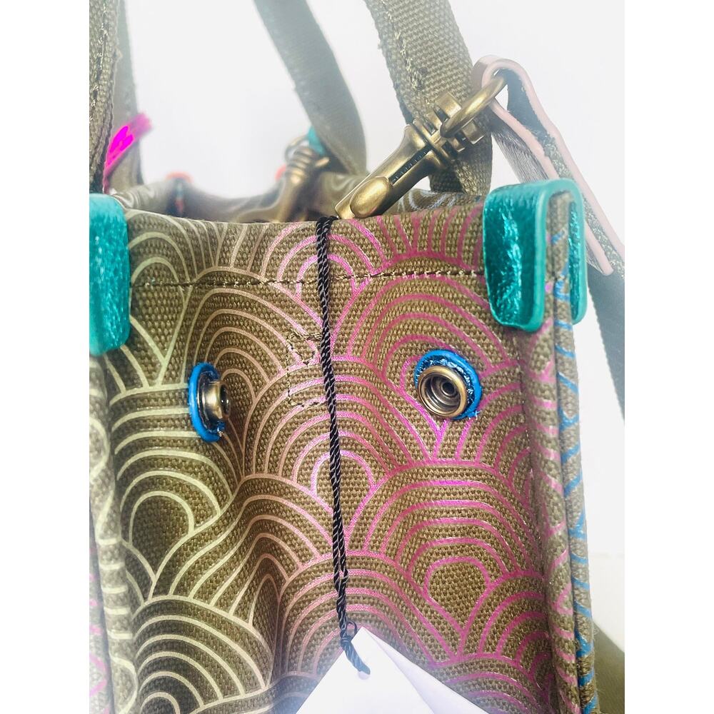 Kurt Geiger Southbank Small Tote Rainbow Eagle Canvas Crossbody Bag - Picture 7 of 11